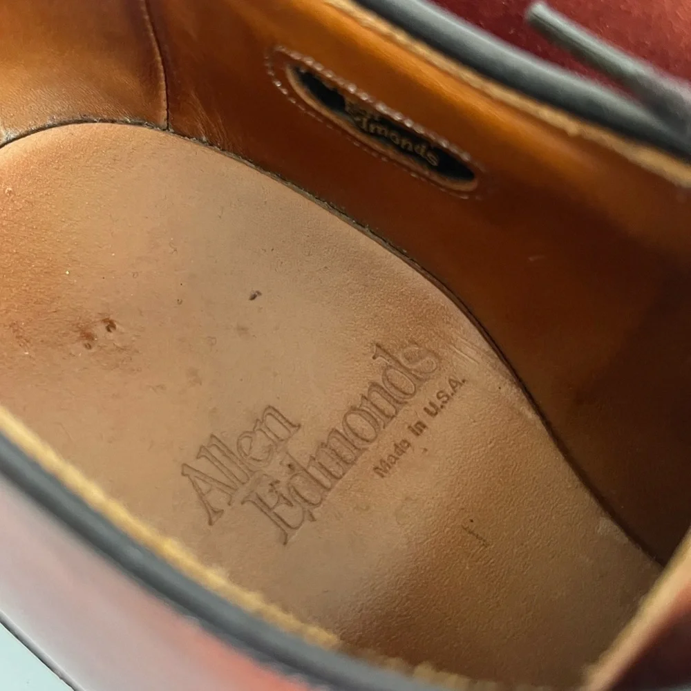 Allen Edmonds Dellwood Brown Leather Oxfords Shoes 8D
